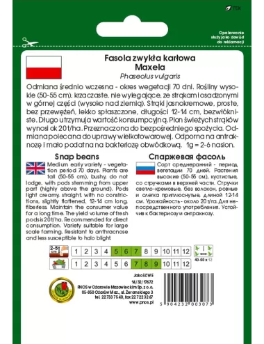 FASOLA sz.ŻÓŁTA KARŁOWA MAXELA 50g,